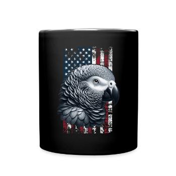 Grey Parrot US Graupapagei - Tasse einfarbig - Schwarz - Vorne