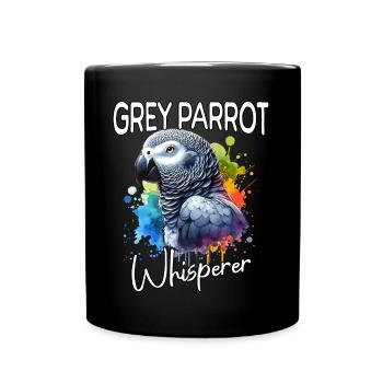 Grey Parrot Whisperer - Full Colour Mug - black - Front