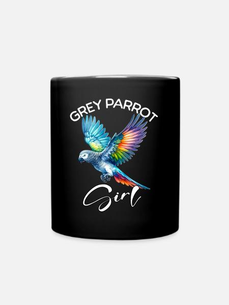Grey Parrot Mädchen Graupapagei - Tasse einfarbig - Schwarz