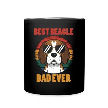 Beagle Papa Hund Vater Lustiges Beagle Geschenk - Tasse einfarbig - Schwarz - Vorne