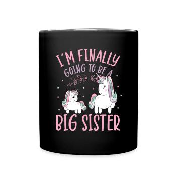 I`m Finally Going To Be A Big Sister Unicorn Gift - Tasse einfarbig - Schwarz - Vorne