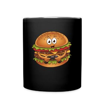 Funny Fast Food Gaming Pizza Gamer Gamer Gaming - Full Colour Mug - black - Front