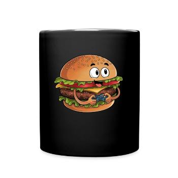 Funny Fast Food Gaming Pizza Gamer Gamer Gaming - Full Colour Mug - black - Front