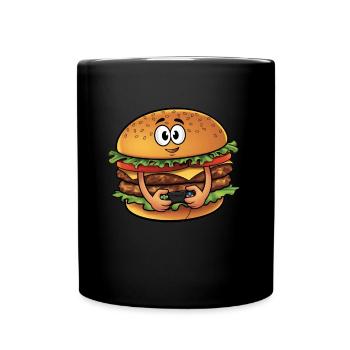 Funny Fast Food Gaming Pizza Gamer Gamer Gaming - Full Colour Mug - black - Front