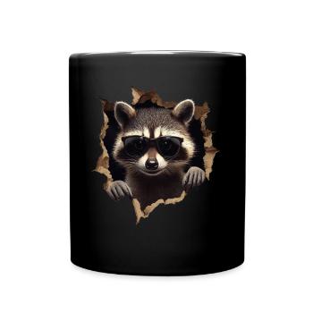 drôle raton laveur raton laveur amant mignon zoo animal - Mug uni - noir - Devant