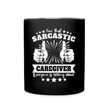 Sarkastischer Betreuer Sarkasmus - Tasse einfarbig - Schwarz - Vorne