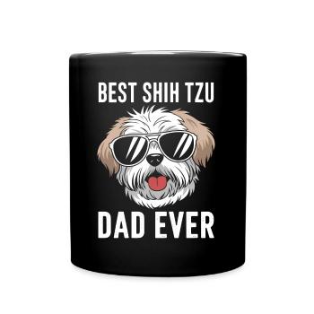 Shih Tzu Spruch Papa Lustiges Shih Tzu Geschenk - Tasse einfarbig - Schwarz - Vorne