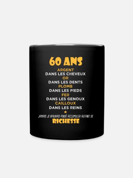 60 Ans Cadeau d anniversaire Drôle Cadeau 60 ans - Mug uni - noir