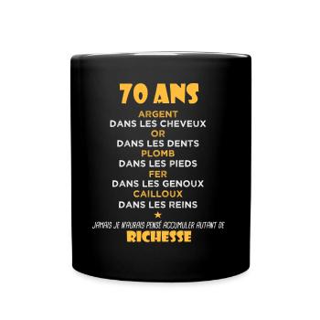 70 Ans Cadeau d anniversaire Drôle Cadeau 70 ans - Mug uni - noir - Devant
