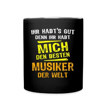 Musiker Geschenk - Tasse einfarbig - Schwarz - Vorne