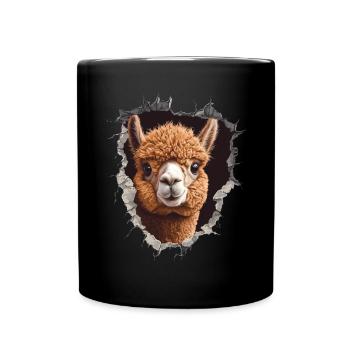 Funny Alpaca Alpaca Lover Cute Zoo Animals - Full Colour Mug - black - Front