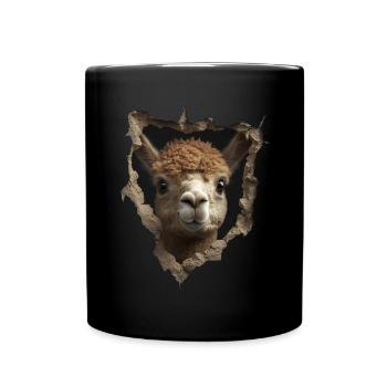 Funny Alpaca Alpaca Lover Cute Zoo Animals - Full Colour Mug - black - Front