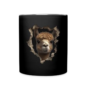 Funny Alpaca Alpaca Lover Cute Zoo Animals - Full Colour Mug - black - Front