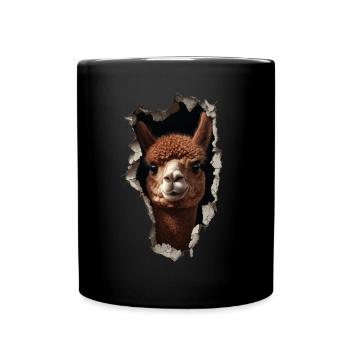 Funny Alpaca Alpaca Lover Cute Zoo Animals - Full Colour Mug - black - Front