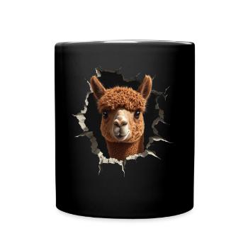 Funny Alpaca Alpaca Lover Cute Zoo Animals - Full Colour Mug - black - Front