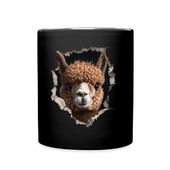 Funny Alpaca Alpaca Lover Cute Zoo Animals - Full Colour Mug - black - Front