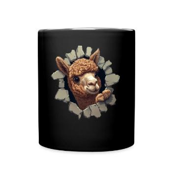 Funny Alpaca Alpaca Lover Cute Zoo Animals - Full Colour Mug - black - Front