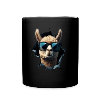 Funny Alpaca Alpaca Lover Cute Zoo Animals - Full Colour Mug - black - Front