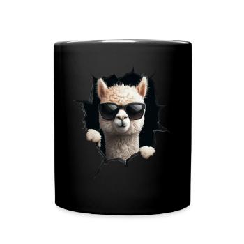Funny Alpaca Alpaca Lover Cute Zoo Animals - Full Colour Mug - black - Front