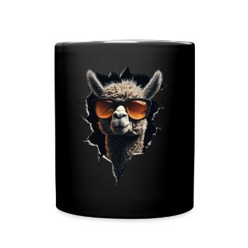 Funny Alpaca Alpaca Lover Cute Zoo Animals - Full Colour Mug - black - Front