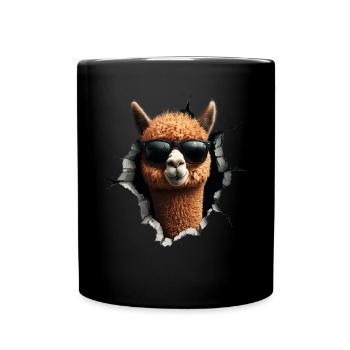 Funny Alpaca Alpaca Lover Cute Zoo Animals - Full Colour Mug - black - Front