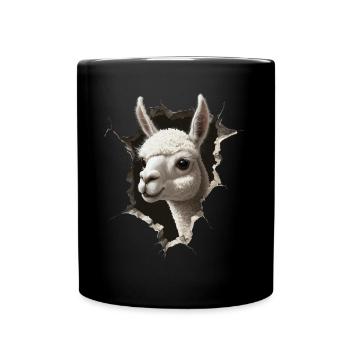 Funny Alpaca Alpaca Lover Cute Zoo Animals - Full Colour Mug - black - Front