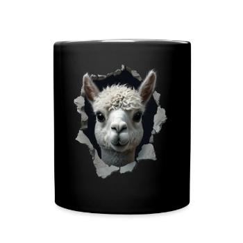 Funny Alpaca Alpaca Lover Cute Zoo Animals - Full Colour Mug - black - Front