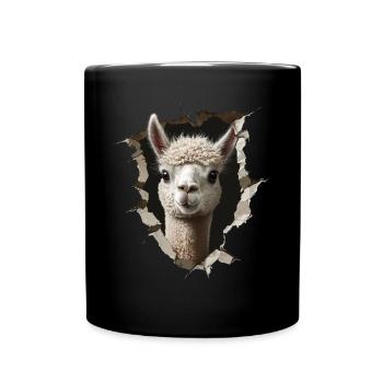 Funny Alpaca Alpaca Lover Cute Zoo Animals - Full Colour Mug - black - Front