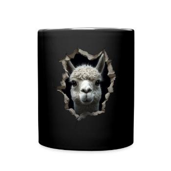 Funny Alpaca Alpaca Lover Cute Zoo Animals - Full Colour Mug - black - Front