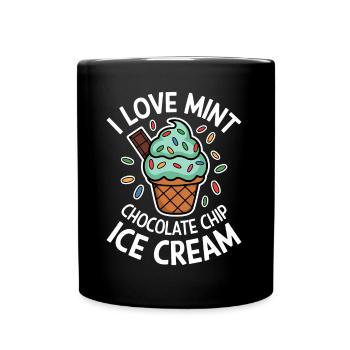 Schoko Minz Eis Spruch Lustiges Minz Eis Geschenk - Tasse einfarbig - Schwarz - Vorne