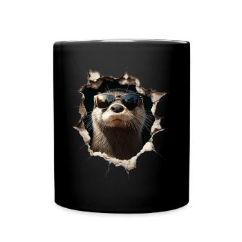 Funny Otter Otter Lover Cute Otter Zoo - Full Colour Mug - black - Front