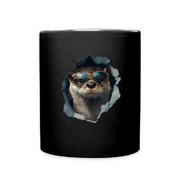 Funny Otter Otter Lover Cute Otter Zoo - Full Colour Mug - black - Front