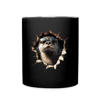 Funny Otter Otter Lover Cute Otter Zoo - Full Colour Mug - black - Front