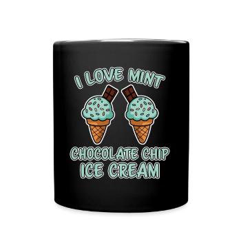 Crème glacée au chocolat et à la menthe disant cadeau de crème glacée à la menthe drôle - Mug uni - noir - Devant