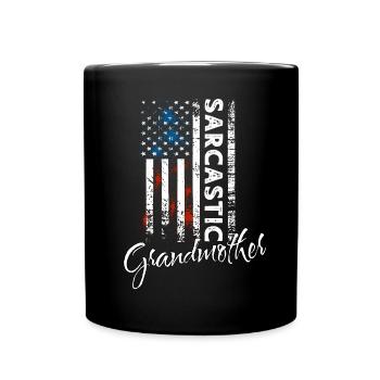 Sarkastische Grossmutter - Tasse einfarbig - Schwarz - Vorne