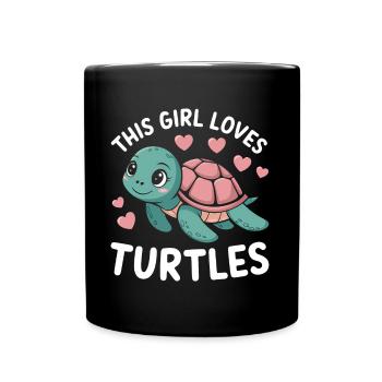 Schildkröte Spruch Lustiges Schildkröten Geschenk - Tasse einfarbig - Schwarz - Vorne