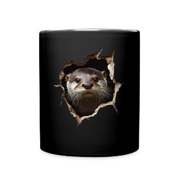 Funny Otter Otter Lover Cute Otter Zoo - Full Colour Mug - black - Front