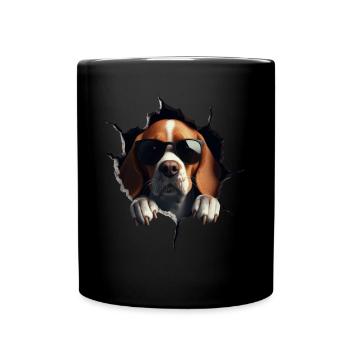 Funny Dog Owner Cute Dog Beagle - Full Colour Mug - black - Front