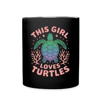 Schildkröte Spruch Lustiges Schildkröten Geschenk - Tasse einfarbig - Schwarz - Vorne