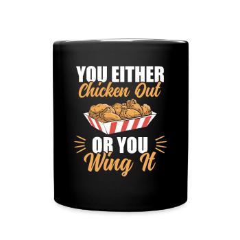 Amateur de restauration rapide drôle d’aile de poulet disant - Mug uni - noir - Devant