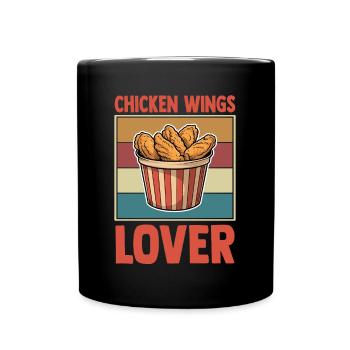 Chicken Wings Lover Retro Hühnerflügel Bucket - Tasse einfarbig - Schwarz - Vorne