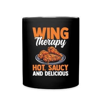 Hot Wings Chicken Spicy Hühnerflügel Junk Food - Tasse einfarbig - Schwarz - Vorne