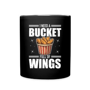 Chicken Wings Bucket Fast Food Hühnerbude - Tasse einfarbig - Schwarz - Vorne