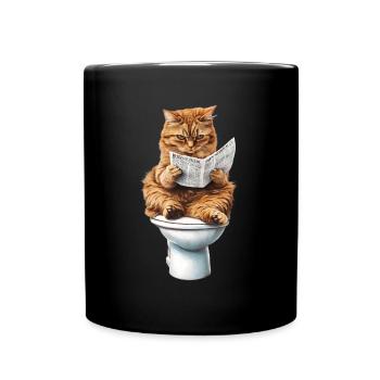 Funny Cat Cat Owner Loo Cat Pet - Full Colour Mug - black - Front