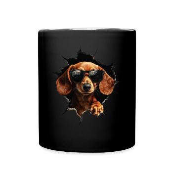 Drôle de chien Propriétaire de chien Chien mignon Teckel - Mug uni - noir - Devant