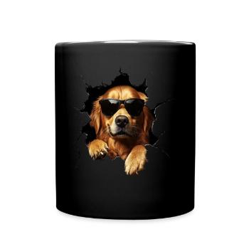 Drôle de chiens Propriétaire de chien Chien mignon Retriever - Mug uni - noir - Devant