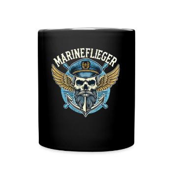Marineflieger Anker im Tattoo Design - Tasse einfarbig - Schwarz - Vorne