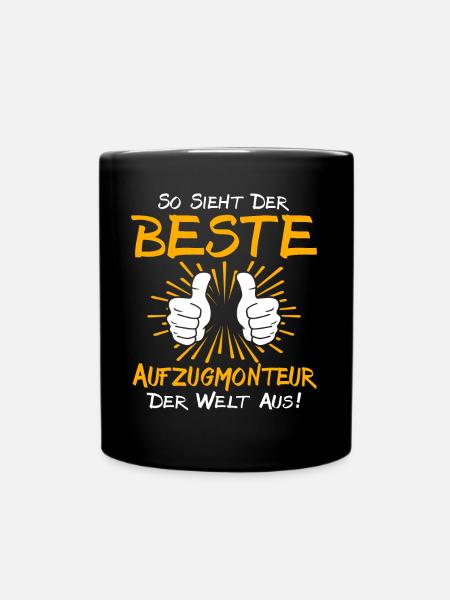 Aufzugmonteur Geschenkidee - Tasse einfarbig - Schwarz