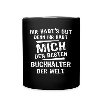 Buchhalter - Tasse einfarbig - Schwarz - Vorne
