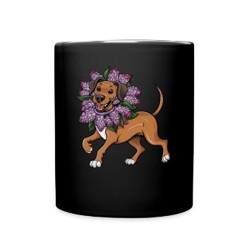 Rhodesian Ridgeback Lion Dog in Cartoon Style - Full Colour Mug - black - Front